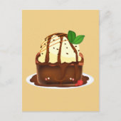 Carte Postale Chocolate Brownie With Vanilla Ice Cream (Devant)