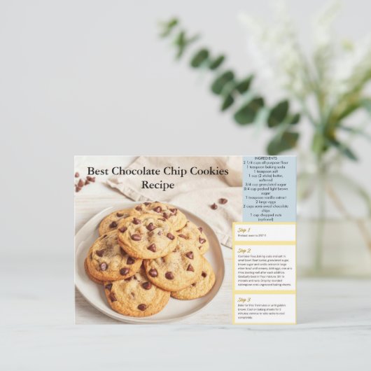 Carte Postale Chocolate Chip Cookie Recipe Postcard (Debout devant)