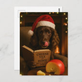 Carte Postale Chocolate /liver cocker spaniel Christmas postcard (Devant / Derrière)