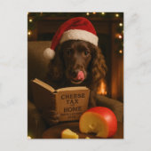 Carte Postale Chocolate /liver cocker spaniel Christmas postcard (Devant)