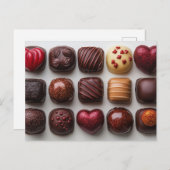 Carte Postale Chocolats de chocolat Saint-Valentin (Devant / Derrière)