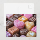 Carte Postale Chocolats de chocolat Saint-Valentin (Devant / Derrière)
