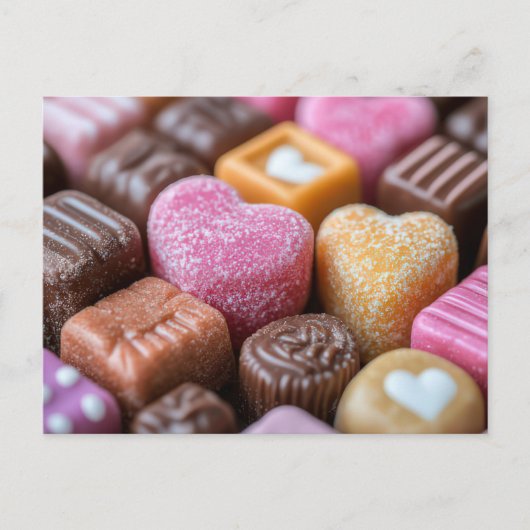 Carte Postale Chocolats de chocolat Saint-Valentin (Devant)