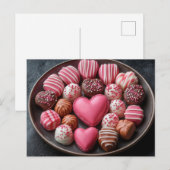 Carte Postale Chocolats de chocolat Saint-Valentin (Devant / Derrière)