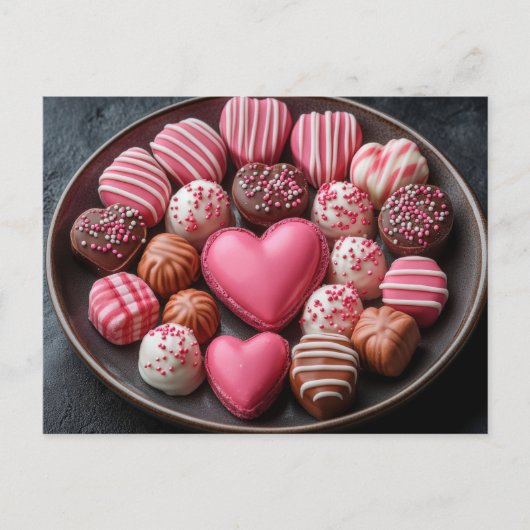Carte Postale Chocolats de chocolat Saint-Valentin (Devant)