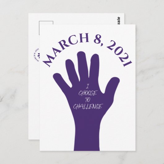 Carte Postale Choisir de contester le 8 mars Journée des femmes  (Devant / Derrière)