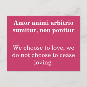 Carte Postale Choisir l'amour - Publilius Syrus quote