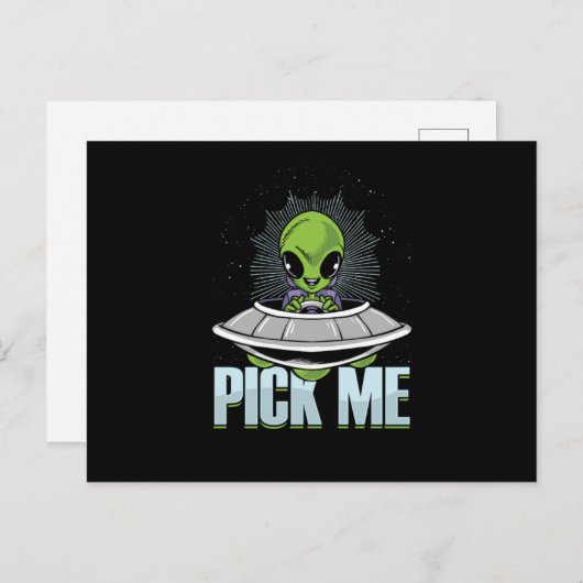 Carte Postale Choisir moi Alien enlèvement Aliens OVNI Extraterr (Devant / Derrière)
