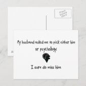 Carte Postale Choisir un mari ou une psychologie (Devant / Derrière)