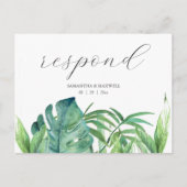 Carte Postale Choix de repas Mariage de palme tropicale RSVP (Devant)