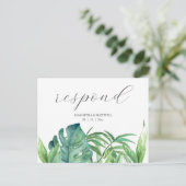 Carte Postale Choix de repas Mariage de palme tropicale RSVP (Debout devant)