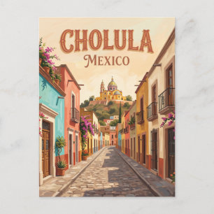 Carte Postale Cholula Rue Historique Colorée Mexique