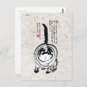 Carte Postale Chonky rayé japonais Tabby Chat (Devant / Derrière)