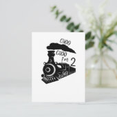 Carte Postale Choo Choo I'm 2, 2nd Birthday, Train Boy (Debout devant)