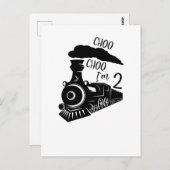 Carte Postale Choo Choo I'm 2, 2nd Birthday, Train Boy (Devant / Derrière)