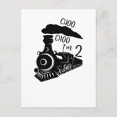 Carte Postale Choo Choo I'm 2, 2nd Birthday, Train Boy (Devant)
