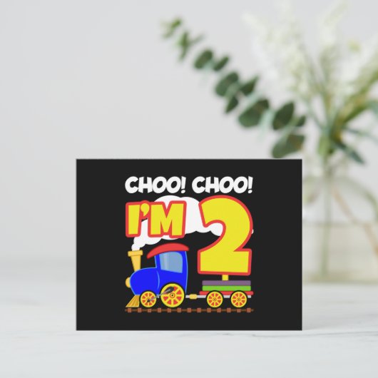 Carte Postale Choo Choo Train 2nd Birthday Choo Choo I'm 2 (Debout devant)