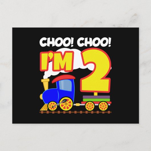 Carte Postale Choo Choo Train 2nd Birthday Choo Choo I'm 2 (Devant)