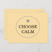 Carte Postale Choose Calm – Minimal Greeting Card | (Devant / Derrière)