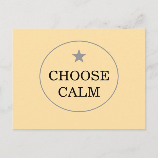 Carte Postale Choose Calm – Minimal Greeting Card | (Devant)