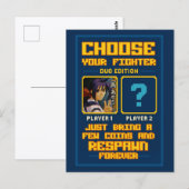 Carte Postale „Choose Your Fighter – Duo Edition“ – Retro (Devant / Derrière)