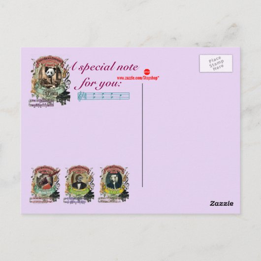 Carte Postale Chopanda Funny Panda Grand Compositeur Animal Chop (Dos)