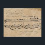Carte Postale Chopin Nocturne Partition Musique Texte français<br><div class="desc">La partition Nocturne No 1 de Chopin est associée à l'écriture manuscrite française pour créer un collage vintage sur le thème de la musique.</div>