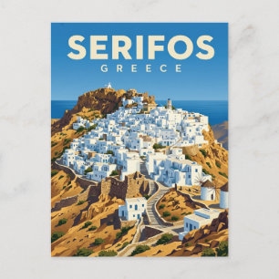 Carte Postale Chora de Sérifos, Sérifos Grèce