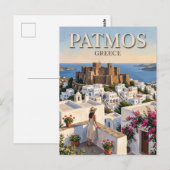 Carte Postale Chora Patmos Grèce (Devant / Derrière)