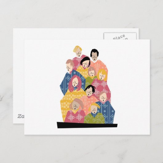 Carte Postale Chorale Motif colorée (Devant / Derrière)