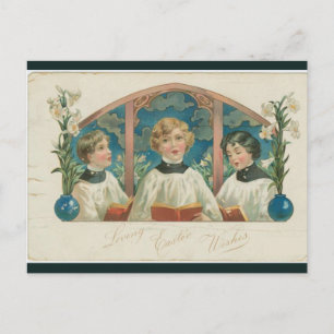Carte Postale Chorale vintage à l'église Pâques