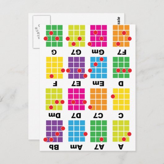 Carte Postale Chord Cheat Tee White (Devant / Derrière)