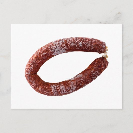 Carte Postale Chorizo saucisse isolée comme coupée (Devant)