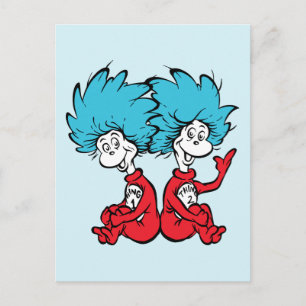 Carte Postale Chose Un et Chose Deux du Chat au Chapeau
