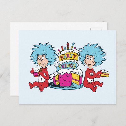 Carte Postale Chose Une Chose Deux Fête Choses (Devant / Derrière)