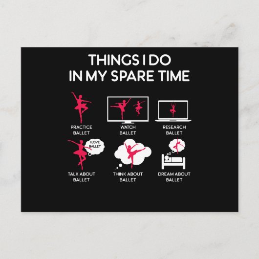 Carte Postale Choses de ballet que je fais pendant mon temps lib (Devant)