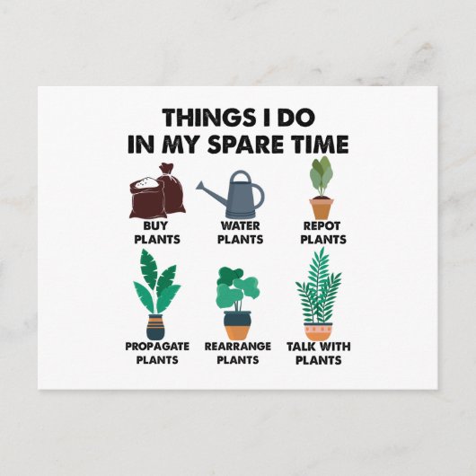 Carte Postale Choses que je fais pendant mon temps libre Cadeau  (Devant)