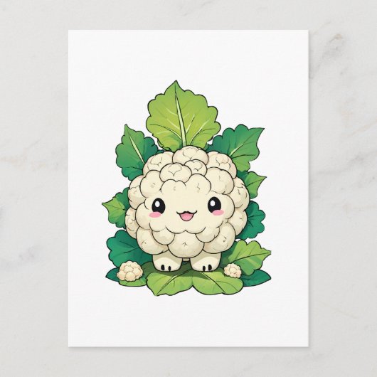 Carte Postale Chou-fleur Kawaii (Devant)