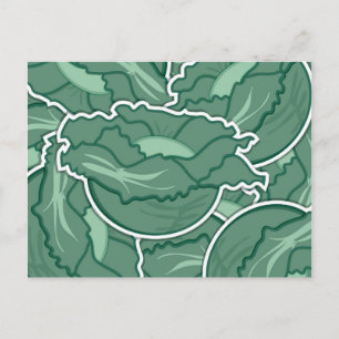 Carte Postale Chou vert funky