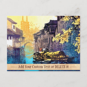 Carte Postale Chou Xing Hua Suzhou Coucher du soleil sur la rivi