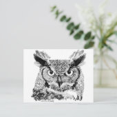 Carte Postale Chouette à cornes (Debout devant)
