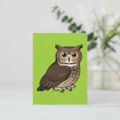 Carte Postale Chouette à grande corne (Debout devant)