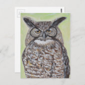 Carte Postale Chouette à grande corne (Devant / Derrière)