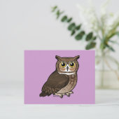 Carte Postale Chouette à grande corne (Debout devant)