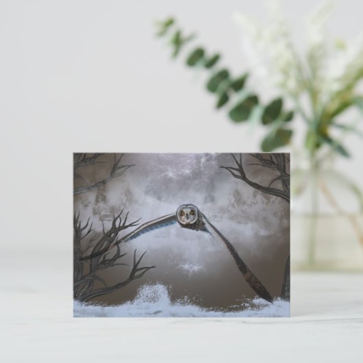 Carte Postale Chouette à oreilles courtes dans les Prairies de S (Debout devant)