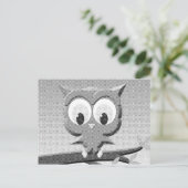 Carte Postale Chouette À Papier En Noir Et Blanc (Debout devant)