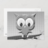 Carte Postale Chouette À Papier En Noir Et Blanc (Devant / Derrière)