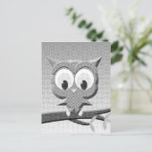 Carte Postale Chouette À Papier En Noir Et Blanc (Debout devant)