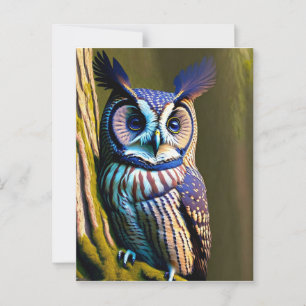 Carte Postale Chouette, animal sauvage, oiseau, parc,