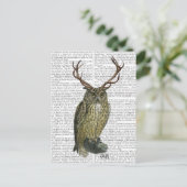 Carte Postale Chouette avec Antlers plain 2 (Debout devant)